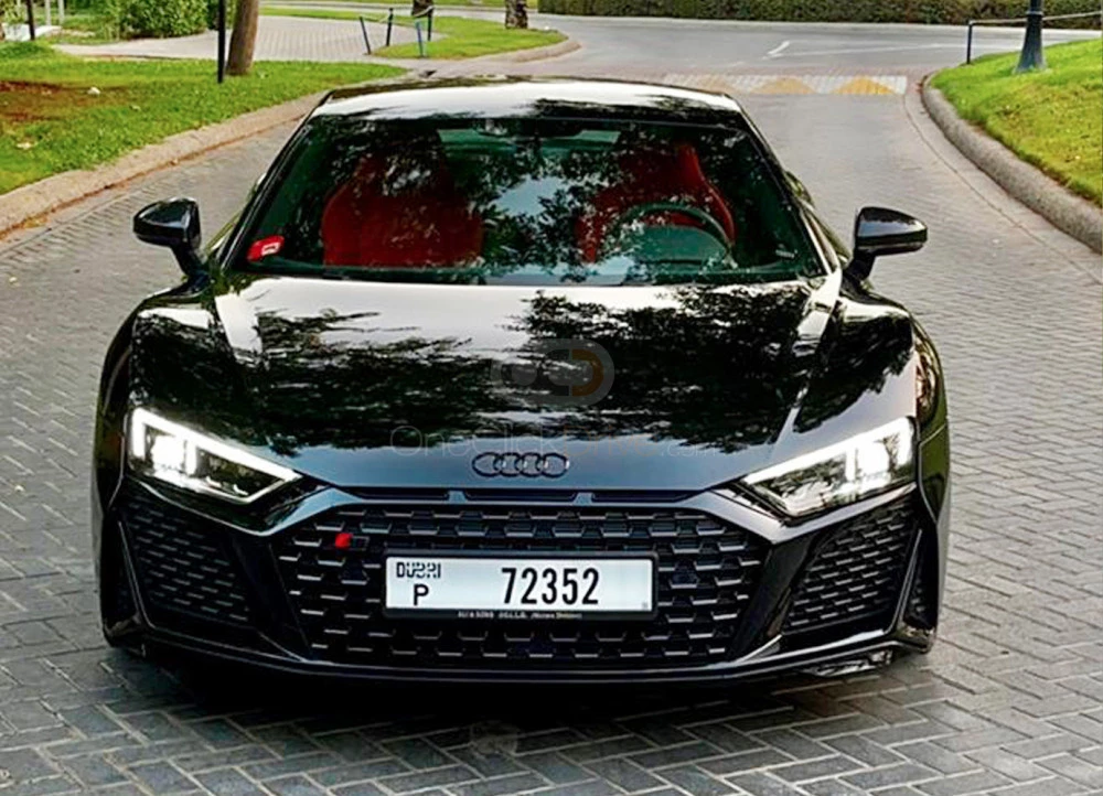 Black Audi R8 Coupe 2021 for rent in Ajman 1